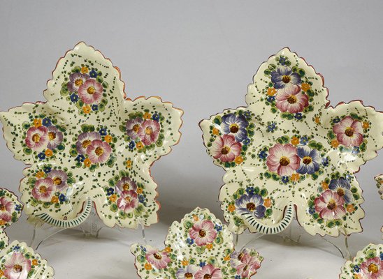 Ceramic Saucers and Serving Dishes from Ars Deruta, 1950s, Set of 8-RAQ-1188315