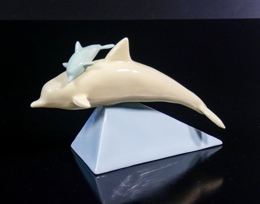 Ceramic Sculpture Dolphins by Valter Capodimonte-OJE-2024307