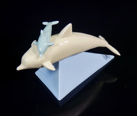 Ceramic Sculpture Dolphins by Valter Capodimonte-OJE-2024307