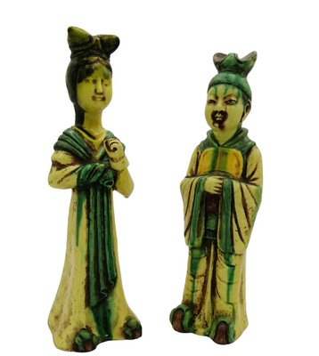 Ceramic Sculptures by Zaccagnini, 1920s, Set of 2-RKF-1769119