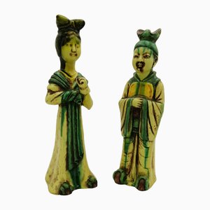 Ceramic Sculptures by Zaccagnini, 1920s, Set of 2-RKF-1769119