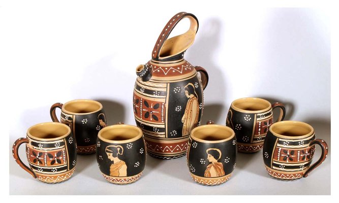 Ceramic Set by F.F., 1940s, Set of 7-NJV-849729