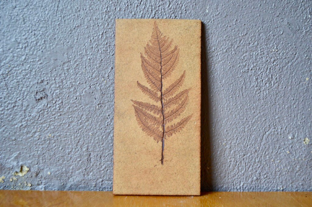 Ceramic Stamped Fern Decorative Object