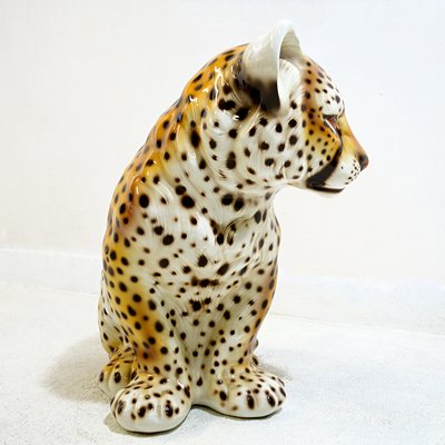 Ceramic Statuette of a Baby Panther in the Style of Ronzan, 1970s-RY-659623