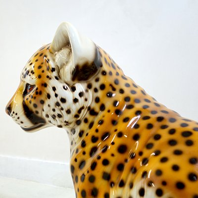 Ceramic Statuette of a Baby Panther in the Style of Ronzan, 1970s-RY-659623