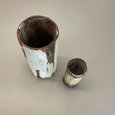 Ceramic Studio Pottery Tube Vase by Gerhard Liebenthron, Germany, 1970s, Set of 2-QZ-1114584