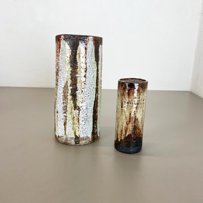 Ceramic Studio Pottery Tube Vase by Gerhard Liebenthron, Germany, 1970s, Set of 2-QZ-1114584