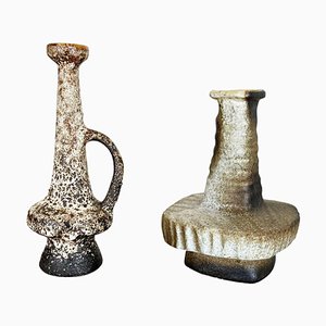 Ceramic Studio Pottery Vases attributed to Piet Vest Ceramics, Netherlands, 1970s, Set of 2-QZ-1454383