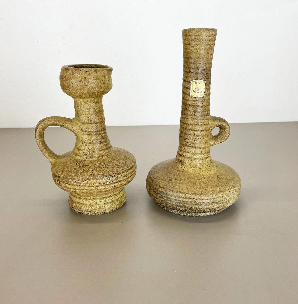 Ceramic Studio Pottery Vases attributed to Vest Keramiek, Netherlands, 1970s, Set of 2