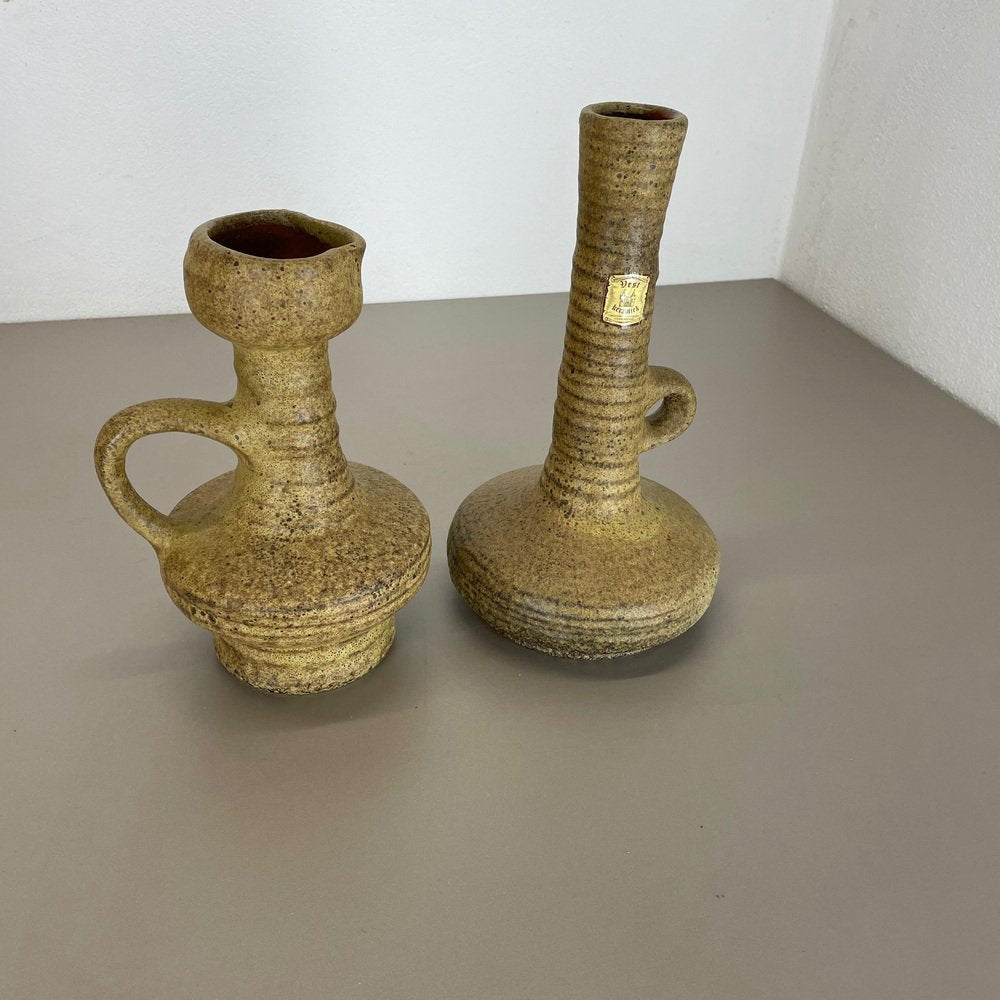 Ceramic Studio Pottery Vases attributed to Vest Keramiek, Netherlands, 1970s, Set of 2