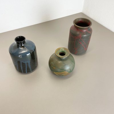 Ceramic Studio Pottery Vases by Elmar & Elke Kubicek, Germany, 1970s, Set of 3-QZ-1109908