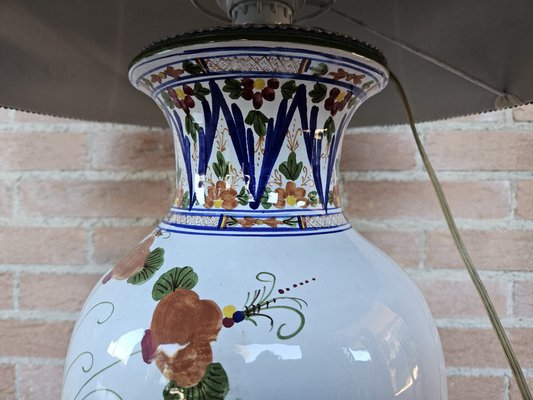 Ceramic Table Lamp with Floral Decorations, 1950s-ZUW-1799321