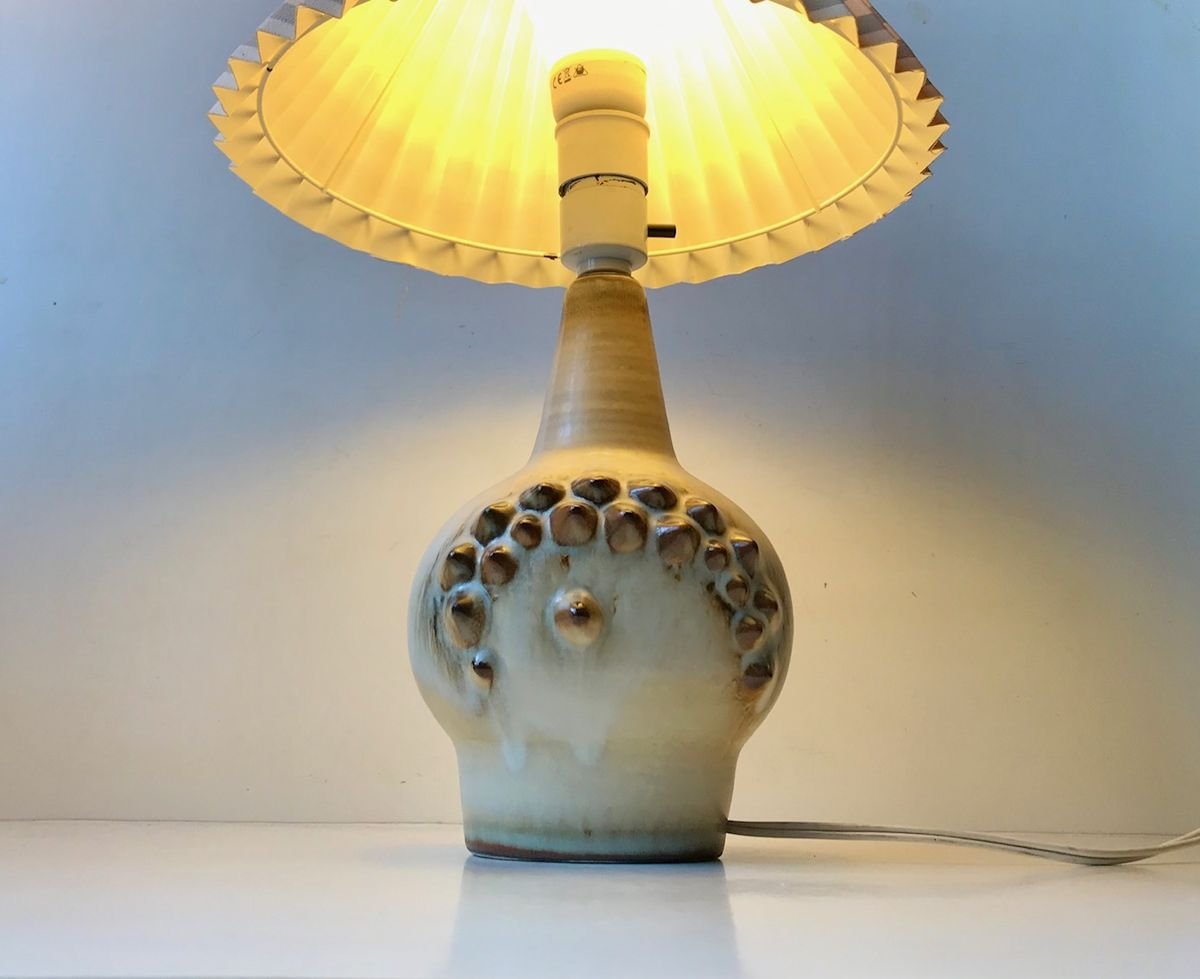 Ceramic Table Lamp with Spikes by Einar Johansen for Søholm, 1960s