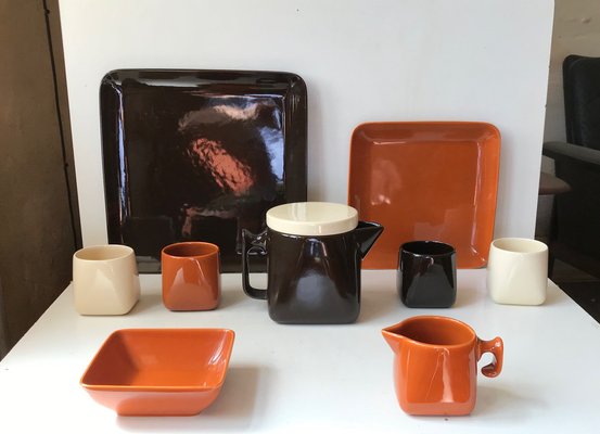 Ceramic Tea Service by Nanna Ditzel for Søholm, 1970s, Set of 9-LCR-975985