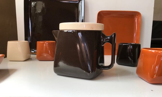 Ceramic Tea Service by Nanna Ditzel for Søholm, 1970s, Set of 9-LCR-975985