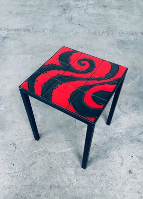 Ceramic Top Side Table, Belgium, 1960s-RQV-1016280