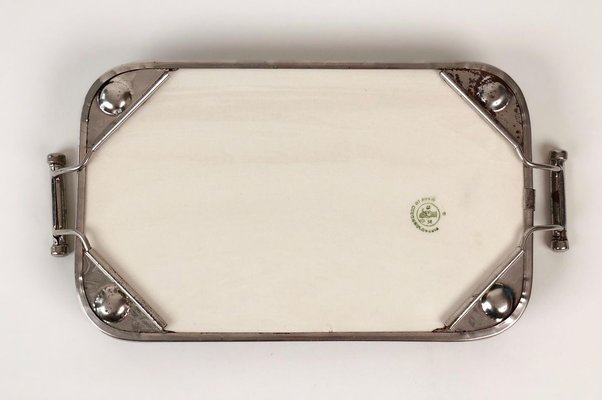 Ceramic Tray with Metal Montage and Egyptian Motiv, 1920s-BAF-763471