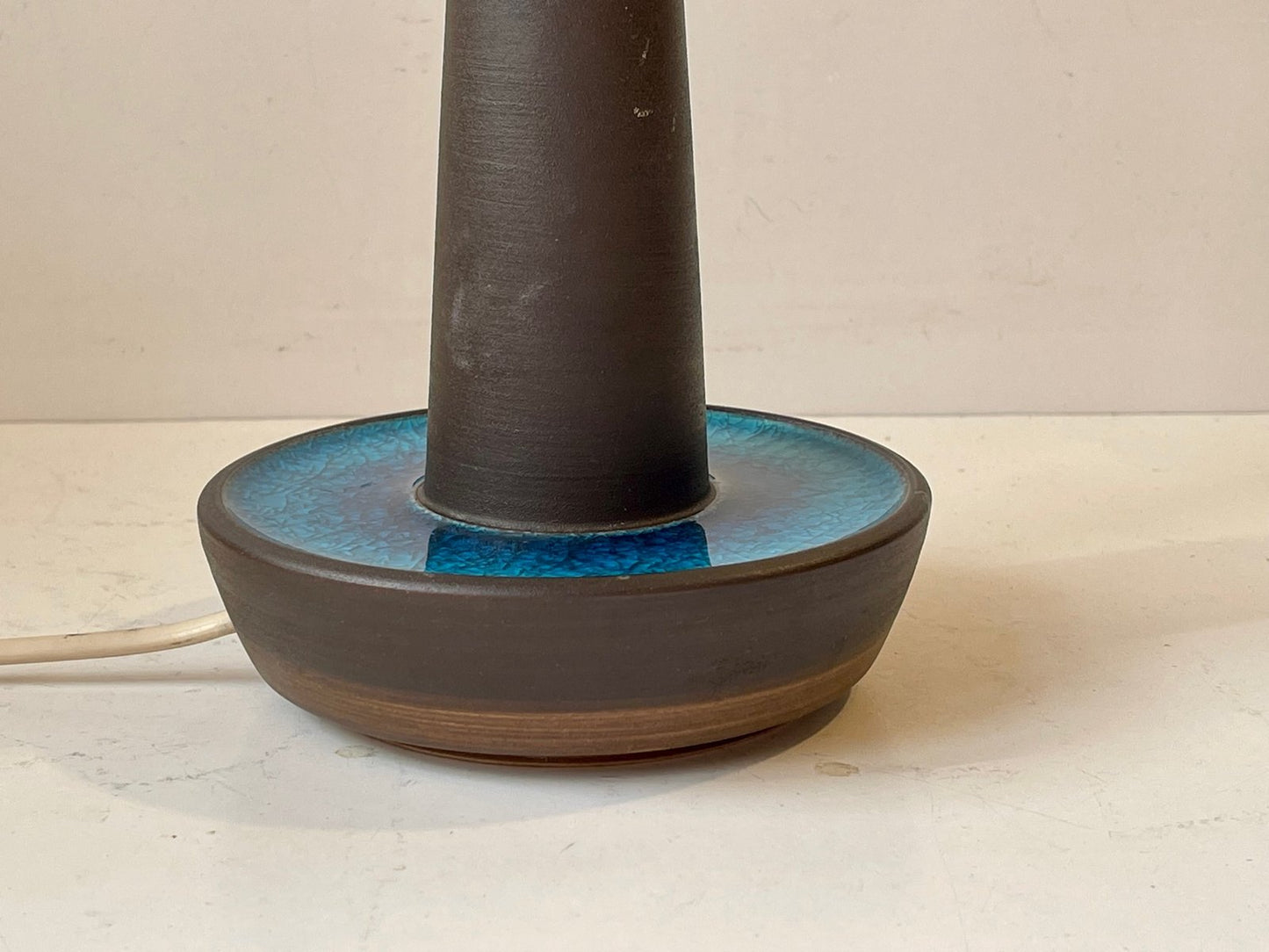 Ceramic Turquoise Table Lamp by Einar Johansen for Søholm, 1960s