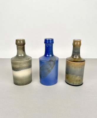 Ceramic Vase Bottles by Nanni Valentini for Laboratory Pesaro, Italy, 1960s, Set of 3-LYQ-1171337