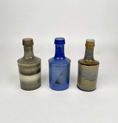 Ceramic Vase Bottles by Nanni Valentini for Laboratory Pesaro, Italy, 1960s, Set of 3-LYQ-1171337