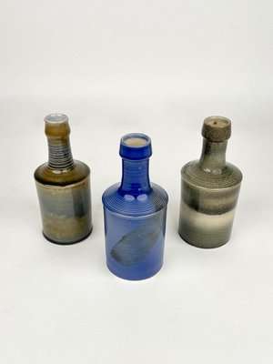 Ceramic Vase Bottles by Nanni Valentini for Laboratory Pesaro, Italy, 1960s, Set of 3-LYQ-1171337