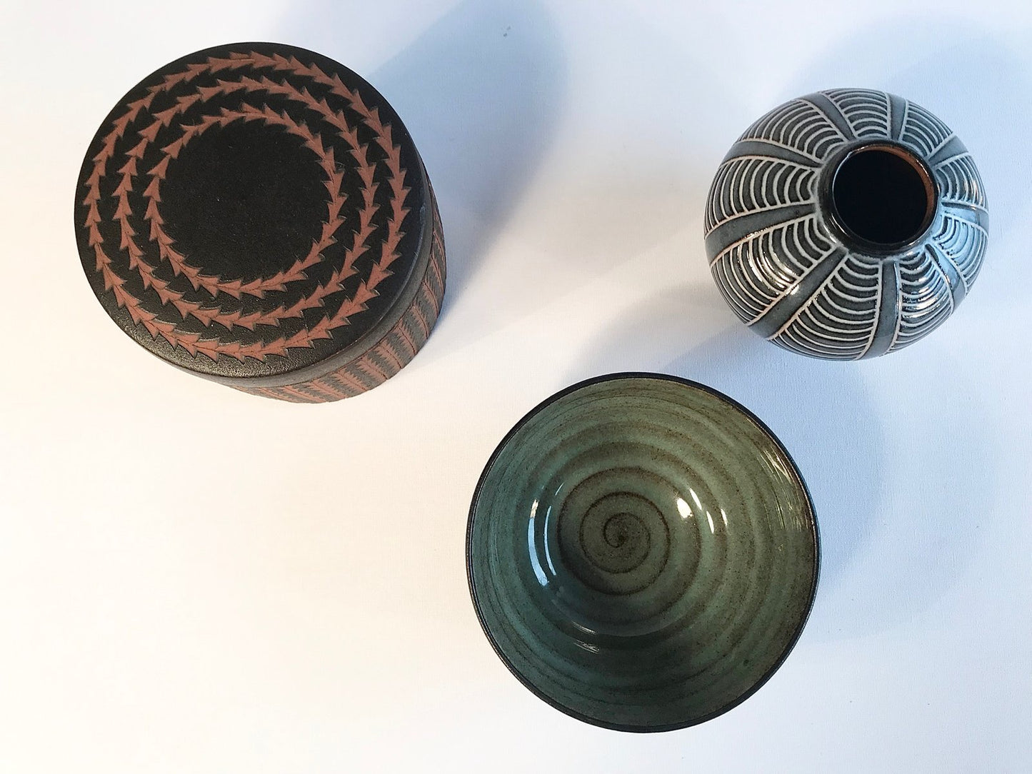 Ceramic Vase, Bowl, and Pot by Eva Kumpmann, 1950s, Set of 3