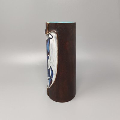 Ceramic Vase Encased in Leather by Marcello Fantoni, Italy, 1950s-QGR-2043342