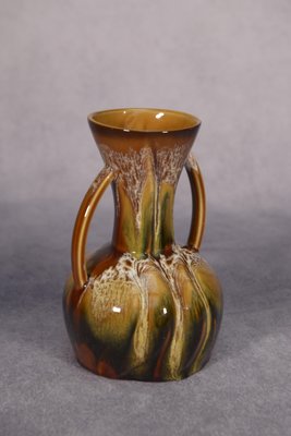 Ceramic Vase with 2 Hand-Painted Handles Sarreguemines Hawaiian Decor, 1970s-NEN-2033967