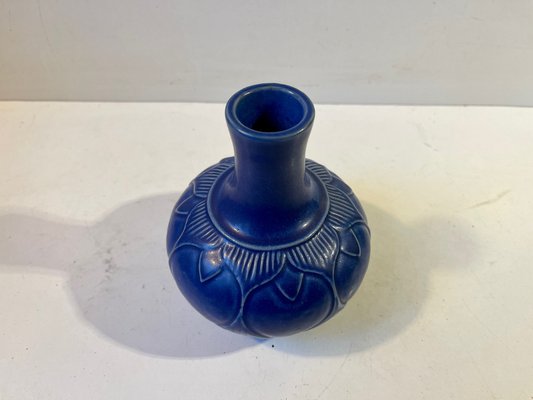 Ceramic Vase with Blue Glaze by Eva Sjögren for L. Hjorth, 1950s-LCR-1162454