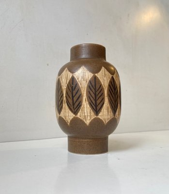 Ceramic Vase with Leaves by Jacob Siv for Syco, Sweden, 1970s-LCR-1378373