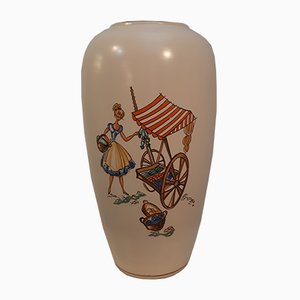 Ceramic Vase with Mediterranean Scene by Hans Welling for Ruscha, 1950s-HPX-787188