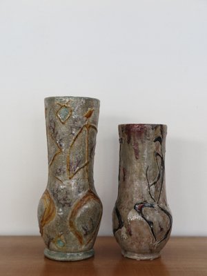 Ceramic Vases by Carlo Zauli, Italy, 1950s, Set of 2-CC-1820736