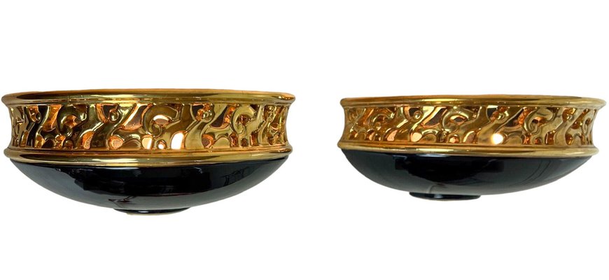 Ceramic Wall Lamps from Robert Kostka, France, 1970s, Set of 2-WZZ-1345104