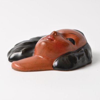 Ceramic Wall Mask by Adolf Prischl for Goldscheider, 1940s-IXK-1786491