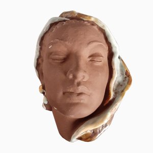 Ceramic Wall Mask from Karlsruher Majolika, 1950s-WK-688455