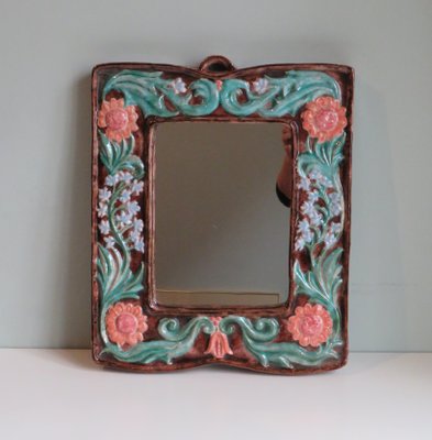 Ceramic Wall Mirror, 1940s-UKG-1142576