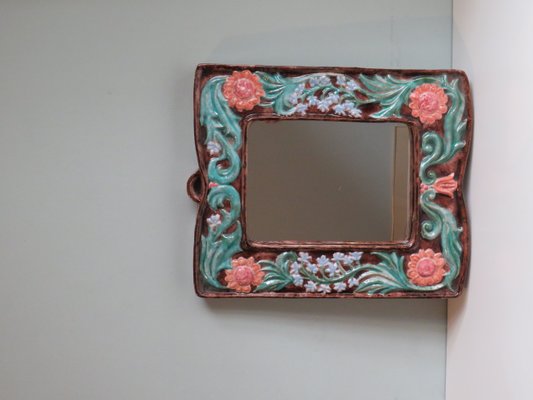 Ceramic Wall Mirror, 1940s-UKG-1142576