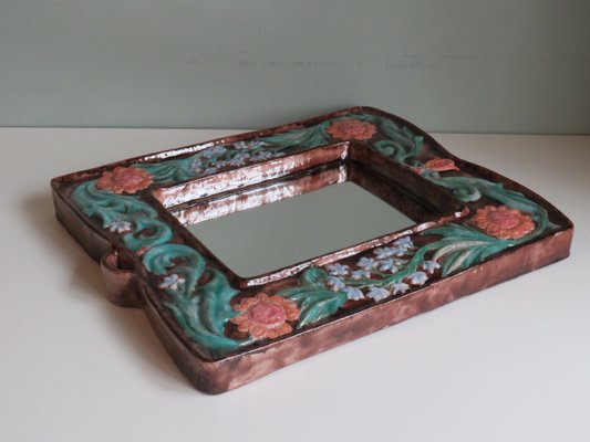 Ceramic Wall Mirror, 1940s-UKG-1142576