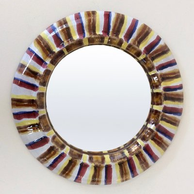 Ceramic Wall Mirror, France, 1960s-EW-1196016