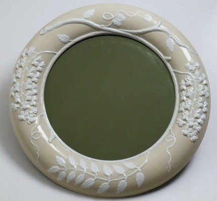 Ceramic Wall Mirror with Lilac Motif-ESB-1376893