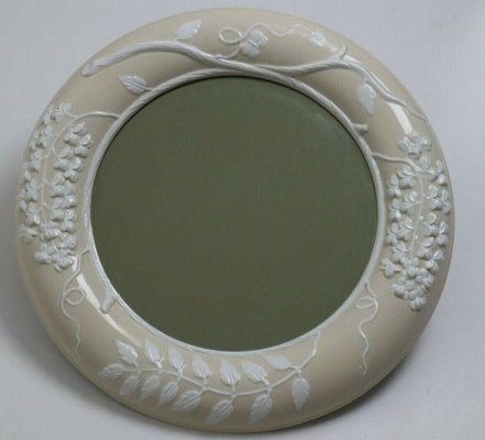 Ceramic Wall Mirror with Lilac Motif-ESB-1376893