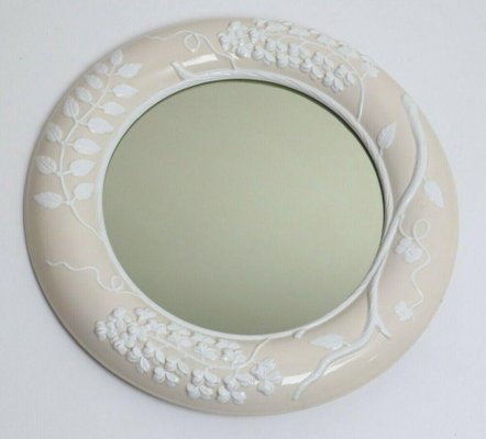 Ceramic Wall Mirror with Lilac Motif-ESB-1376893