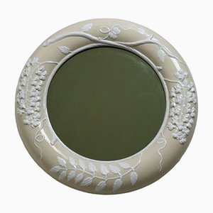 Ceramic Wall Mirror with Lilac Motif-ESB-1376893