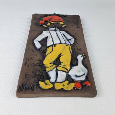 Ceramic Wall Plaque by Ninnie Charlott Forsgren for Bromma Keramik, 1960s-ZPB-1145301