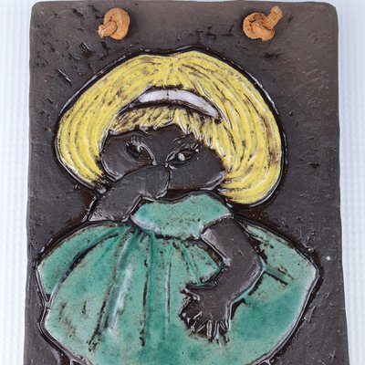 Ceramic Wall Plaque by Ninnie Charlott Forsgren for Bromma Keramik, 1960s-ZPB-1145299