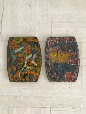 Ceramic Wall Tiles by Elio Schiavon, Venice, Italy, 1960s, Set of 2-CC-1647472