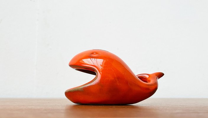 Ceramic Whale Figurine Ashtray from Ceramica D'Arte, Salerno, Italy, 1970s-UAH-1720995