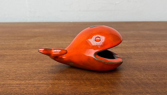 Ceramic Whale Figurine Ashtray from Ceramica D'Arte, Salerno, Italy, 1970s-UAH-1720995