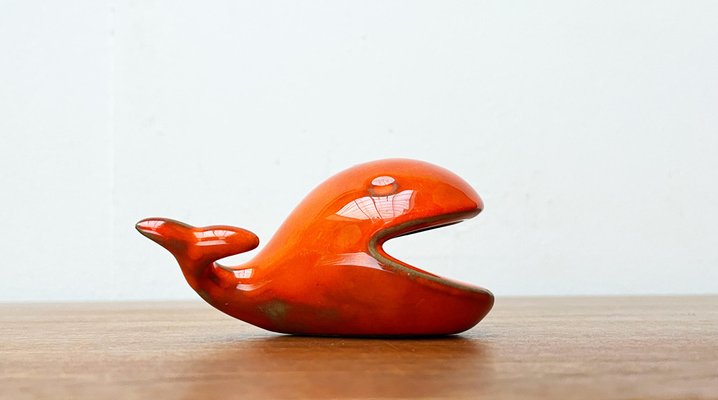 Ceramic Whale Figurine Ashtray from Ceramica D'Arte, Salerno, Italy, 1970s-UAH-1720995