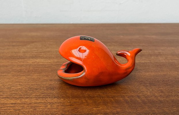 Ceramic Whale Figurine Ashtray from Ceramica D'Arte, Salerno, Italy, 1970s-UAH-1720995